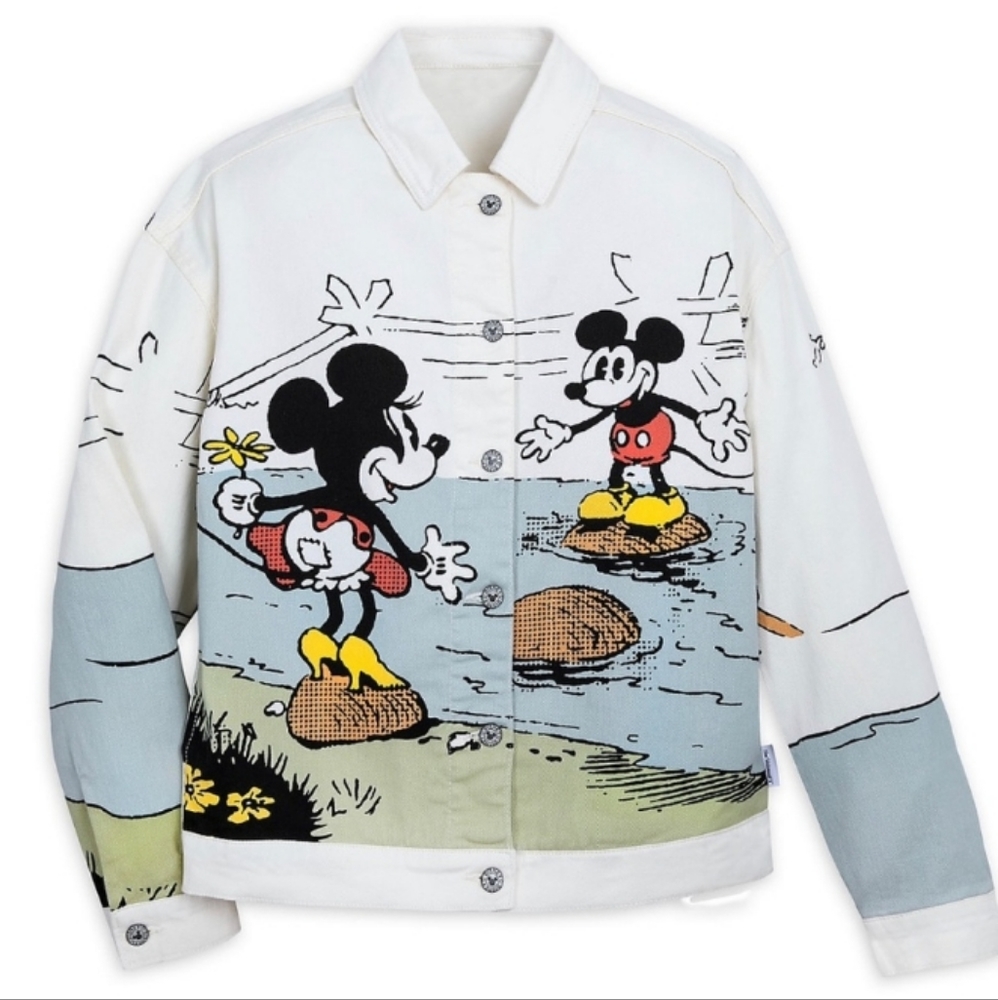 DISNEY Mickey & MINNIE WHITE DENIM JACKET